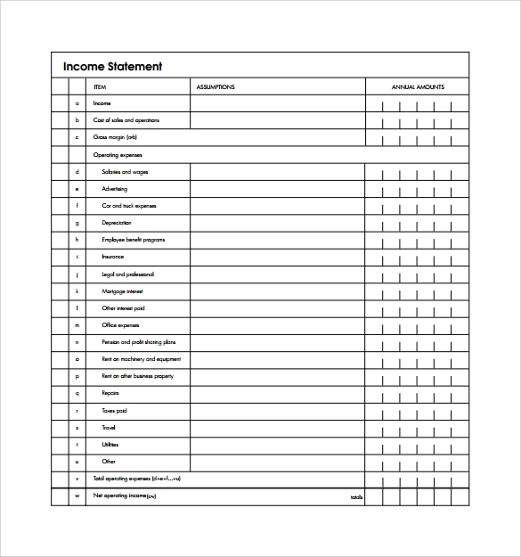 FREE 11 Sample Income Statement Templates In PDF MS Word