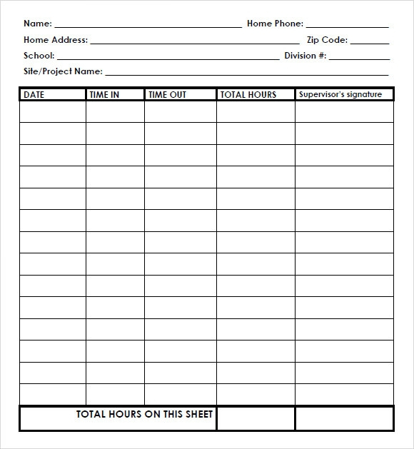 FREE 6 Sample Blank Timesheets In Google Docs Google Sheets Excel 