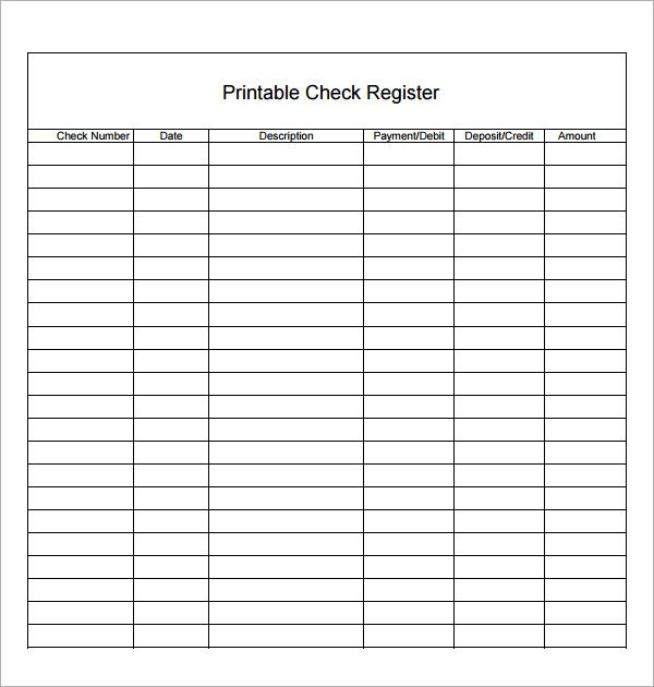 FREE 6 Sample Check Register Templates In PDF MS Word