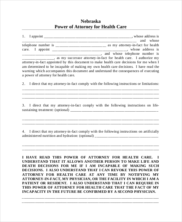 FREE 8 Sample Medical Power Of Attorney Forms In MS Word PDF