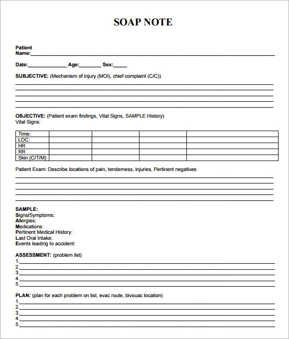 FREE 8 Sample Soap Note Templates In MS Word PDF
