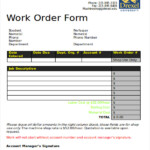 FREE 9 Sample Work Order Forms In MS Word PDF