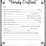 Free Family Contract Printable Fill In The Blank Contract For Kids