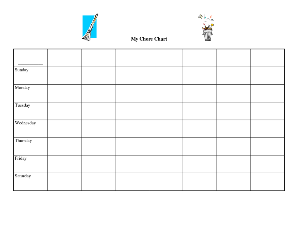 Free Printable Blank Chore Chart Templates Chore Chart Template 