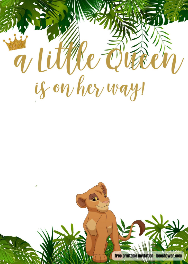 FREE Printable Lion King Baby Shower Invitations Templates Lion King 