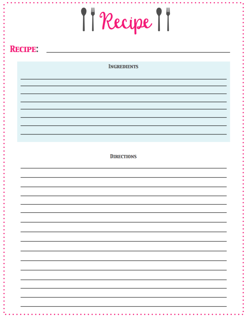 Free Printable Recipe Cards Organize Your Kitchen Recipe Cards 