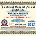 Get Our Sample Of Emotional Support Animal Certificate Template