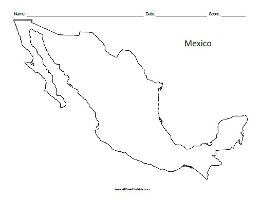Mexico Outline Map Free Printable