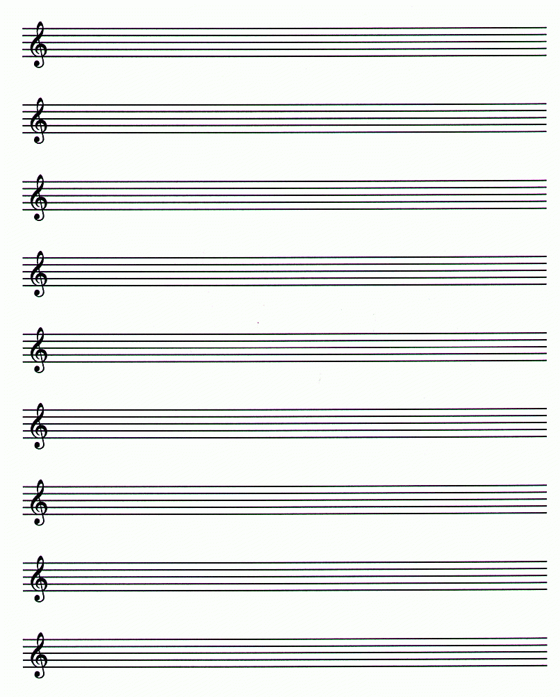 Music Staff Paper Template Blank Treble Clef Staff Paper Free Sheet 