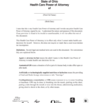 Ohio Health Care Power Of Attorney Fill Online Printable Fillable