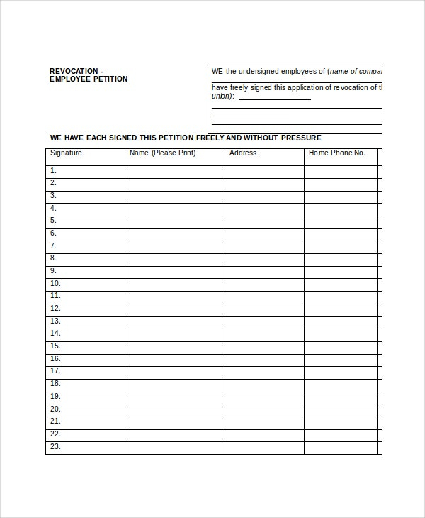 Petition Template 11 Free Word PDF Documents Download Free 