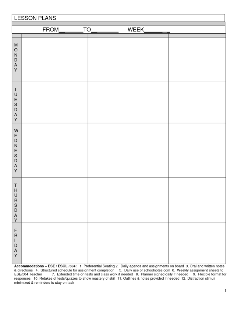Pin By Stephanie Pearson On It Works Blank Lesson Plan Template 