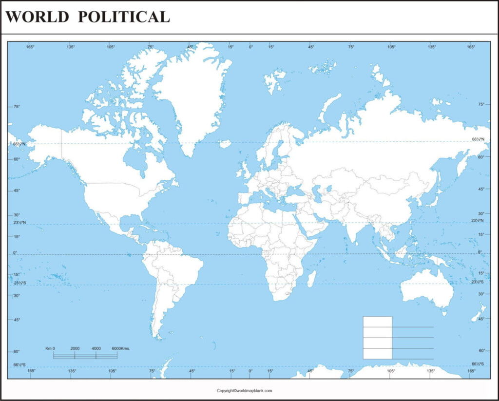 Political World Map Free Printable Blank Labeled 