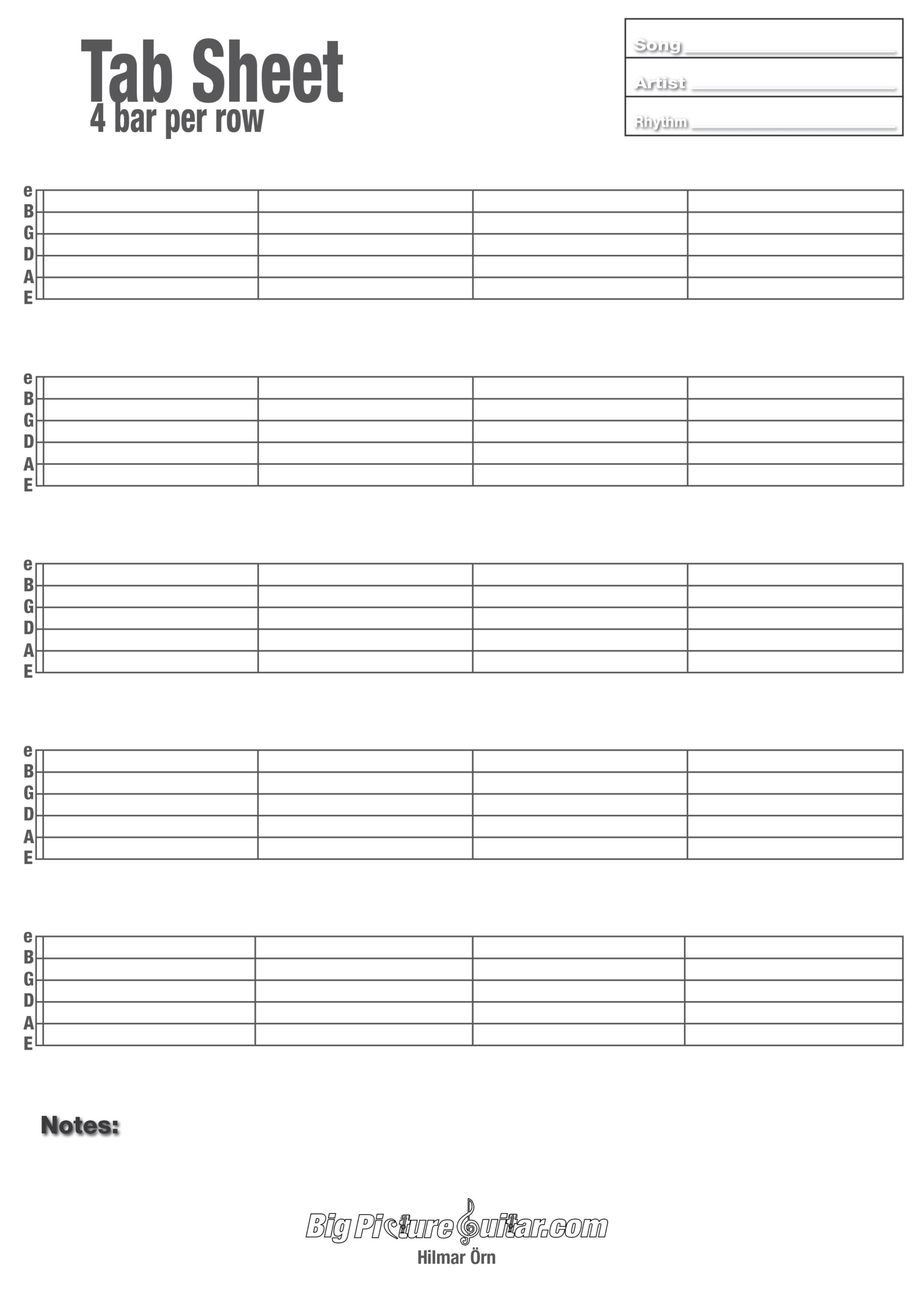 Printable Blank Guitar Tab Sheets Guitar Tabs Songs Guitar Tabs