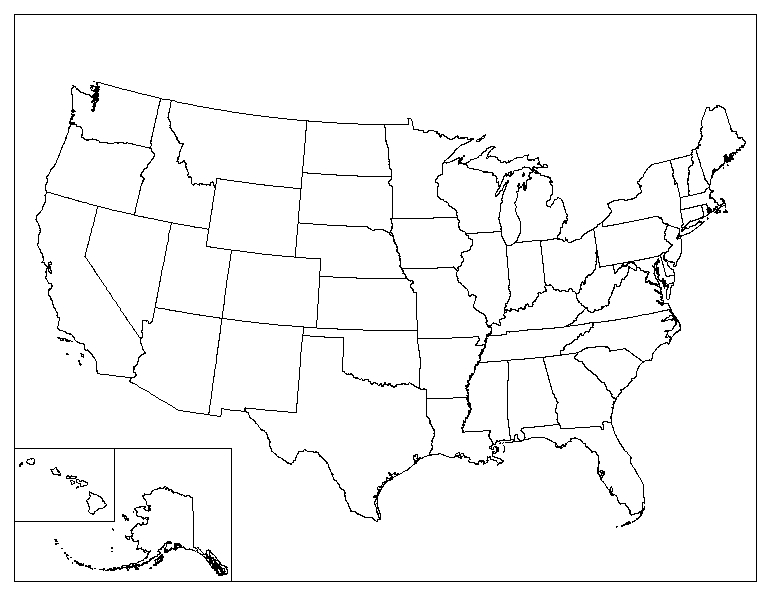 Printable Blank Map Of The United States EPrintableCalendars