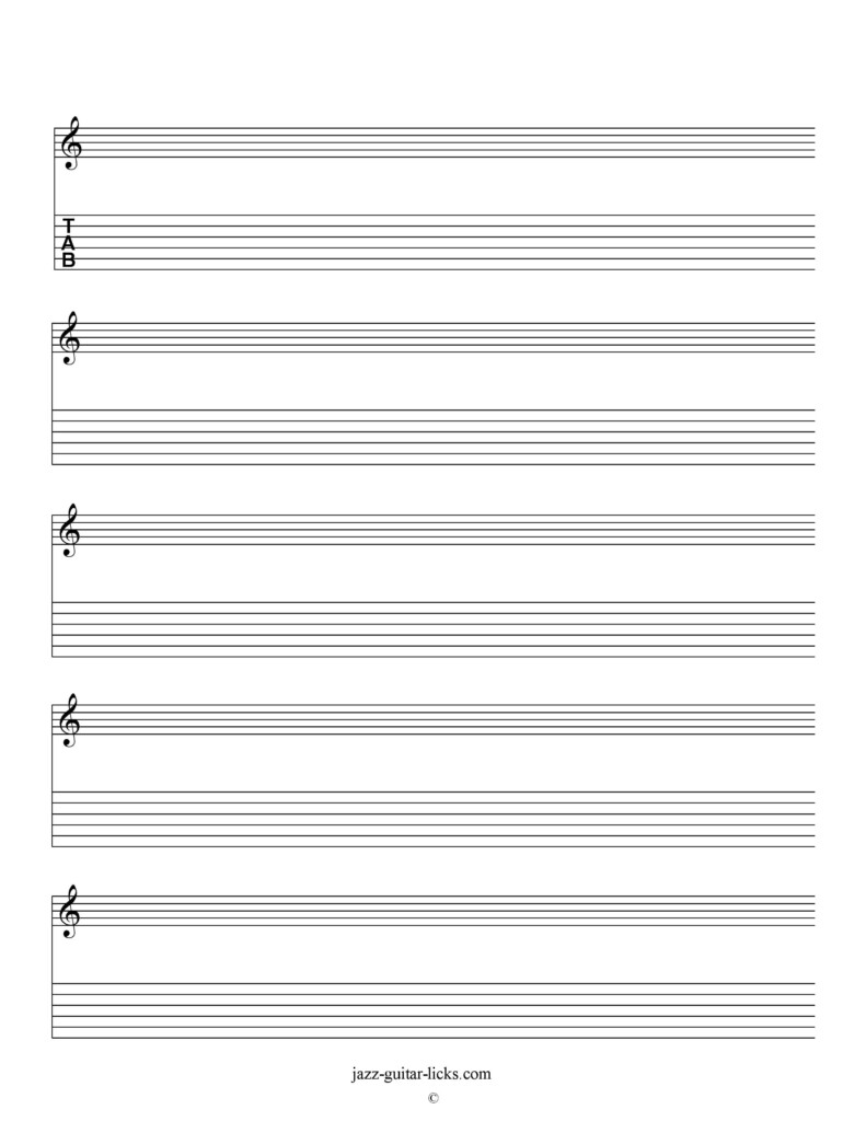 Printable Blank Staves And Tabs Free Music Sheet Blank Sheet Music 