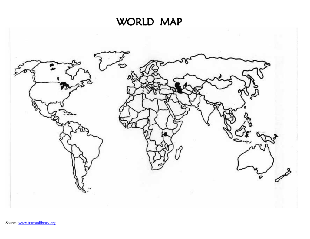 Printable Blank World Map Countries World Map Printable Blank World 