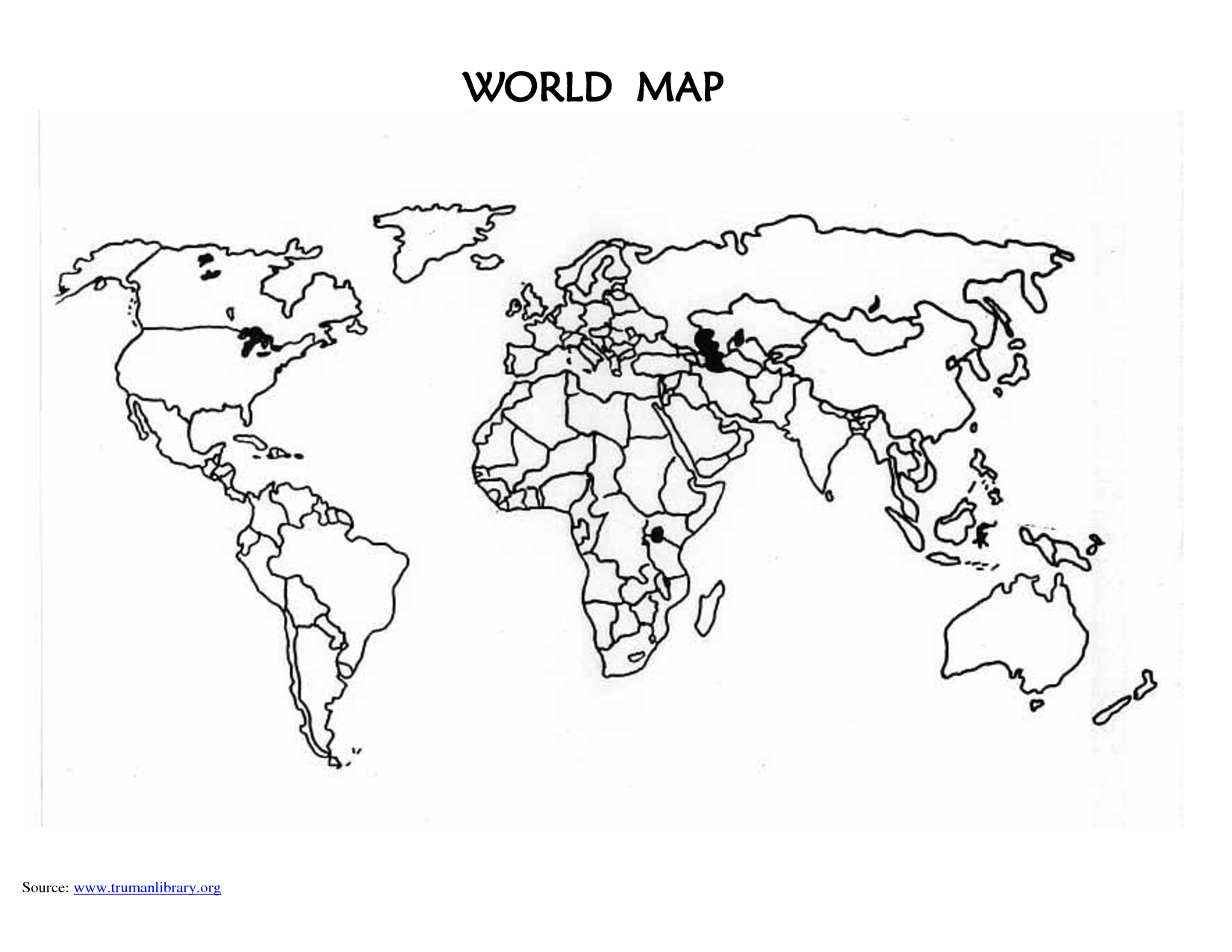 Printable Blank World Map Countries World Map Printable Blank World