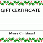 Printable Gift Certificates Christmas Gift Certificate Template