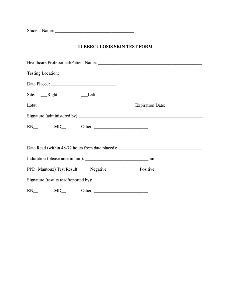 Printable Tb Test Form For Employment Fill Out And Sign Printable PDF 