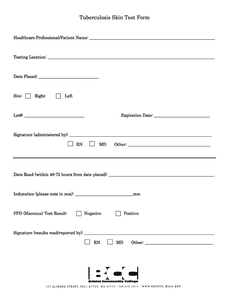 Tb Test Form Fill Online Printable Fillable Blank PDFfiller