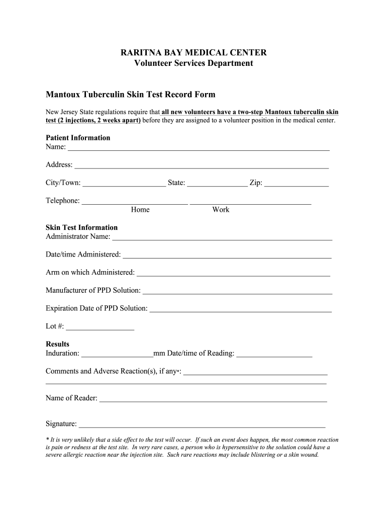 Tb Test Form Fill Out And Sign Printable PDF Template SignNow