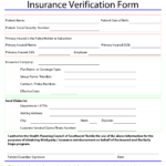 Template For Insurance Information In Planner Blank Medical Insurance