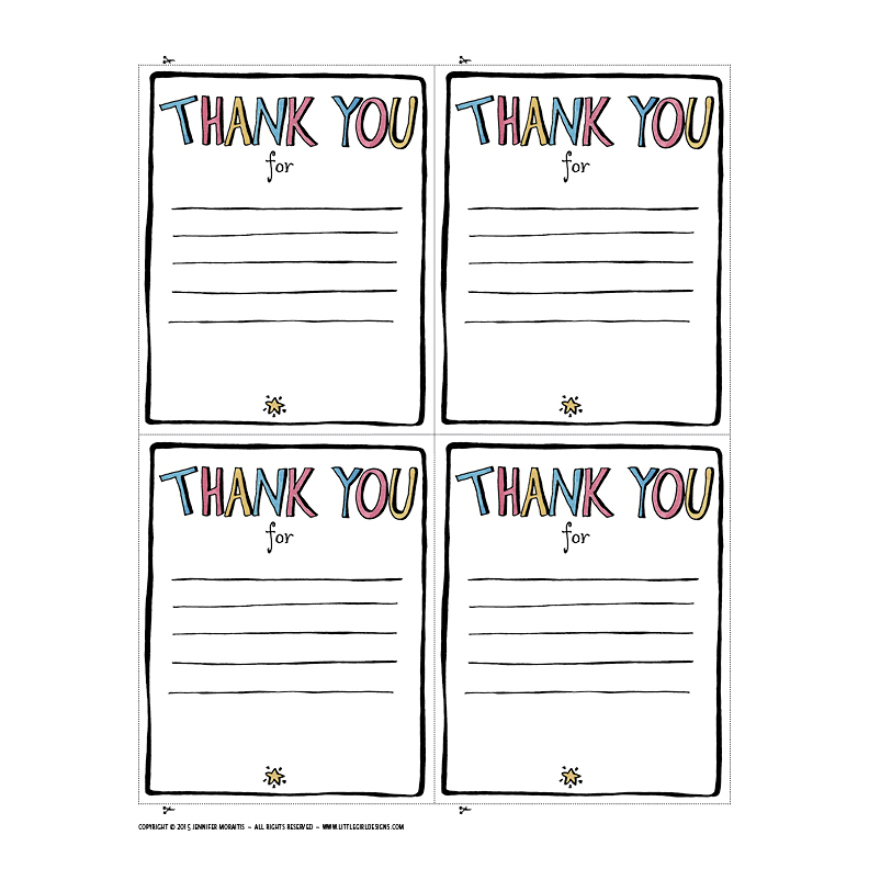 Thank You Printable Jennie Moraitis